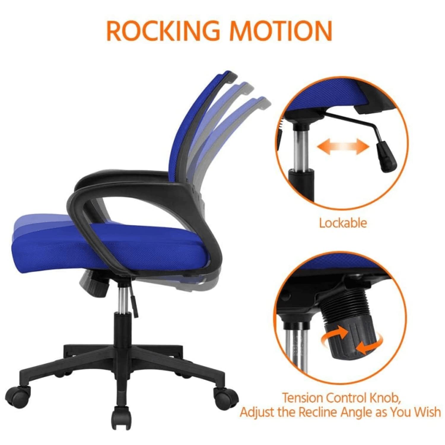 Amazon.com: Home Office Chair Ergonomic Mesh Chair, Mid-Back